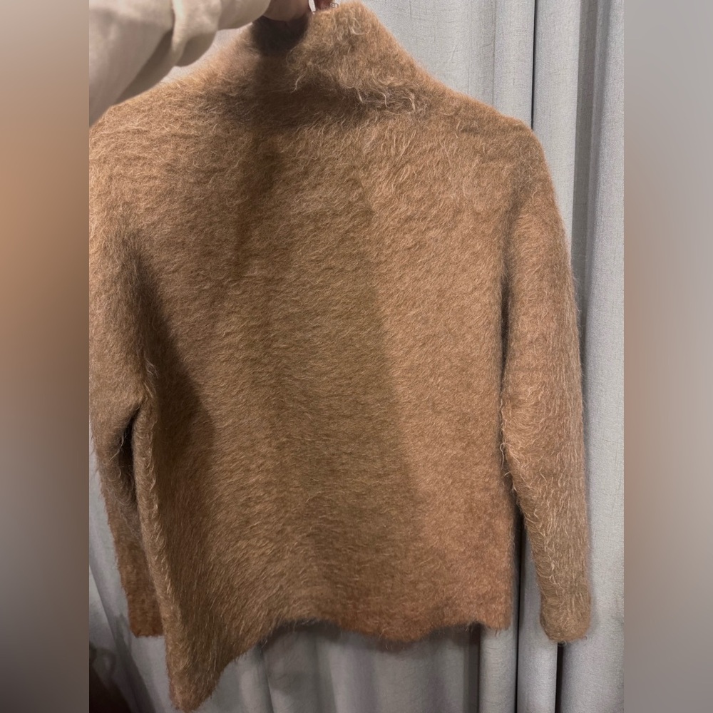 MaxMara Mohair Blend Turtleneck Sweater in Camel - Picture 2 of 5